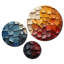 Forest Red Wood Collage III Abstract Wall Decor on Metal