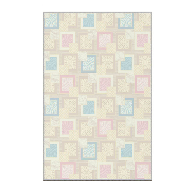 Stylish Woven Carpet (3.9 x 4. ft), 1% Polyester, Pile Height: .3 in | Antibacterial & Non-Slip Underside, 3D Digital Printing | Machine Washable, Perfect for Home Décor, Living Room & Bedroom Use