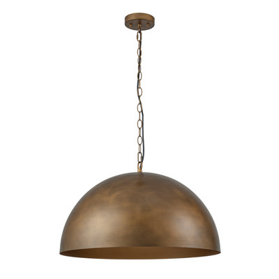 Bradson 1-light Antique Brass Dome Pendant