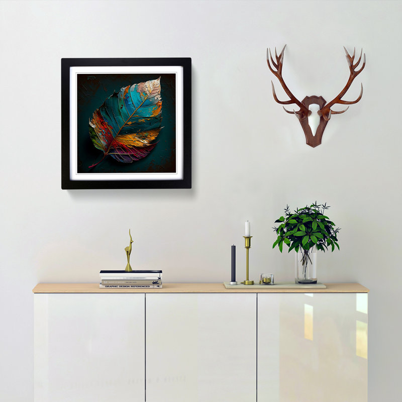 Leaf Painting - Framed Print, Black Framed
