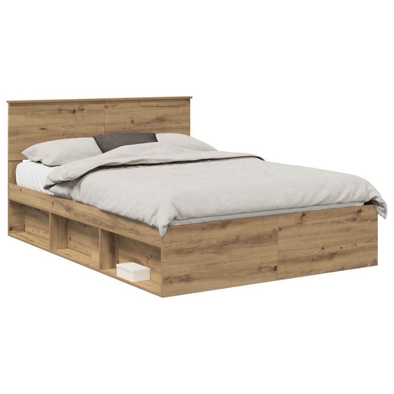 Solid Wood Bed, Artisian Oak, Double (4'6)