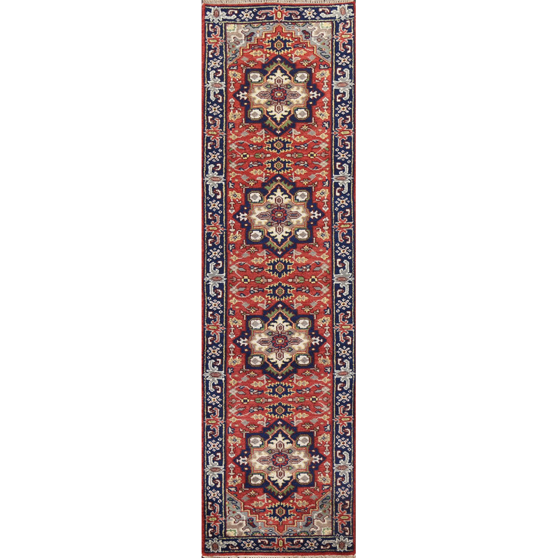 Tapis de couloir rouge Heriz Serapi