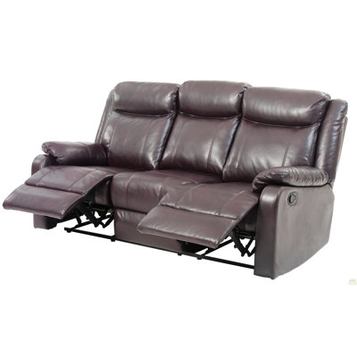 Double Reclining Sofa , DARK BROWN