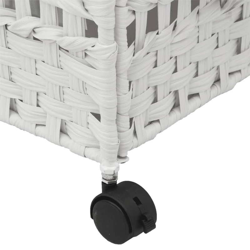  Panier à linge avec roulettes, Blanc, H 23,6 po x l 26 po x P 13,8 po