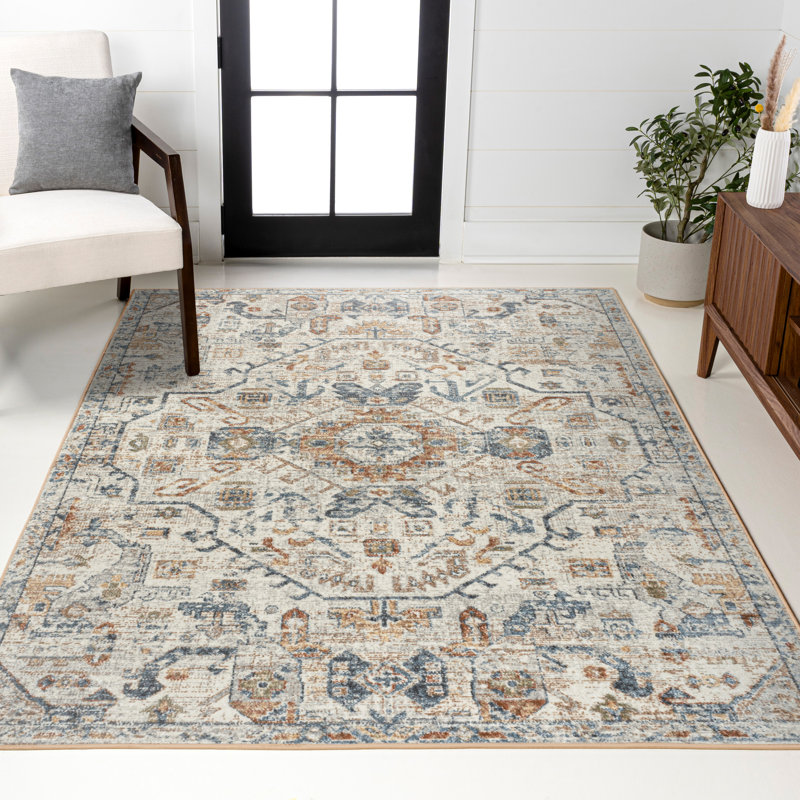 Tapis crème / terra Shaemus Bohemian Medallion, Rectangle 4pi x 6 pi