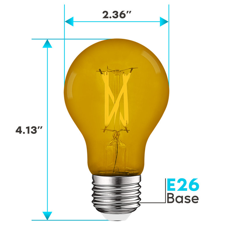 4,5 W (équivalent à 60 W), DEL A19, ampoule à intensité variable, culot moyen E26 (standard), Jaune