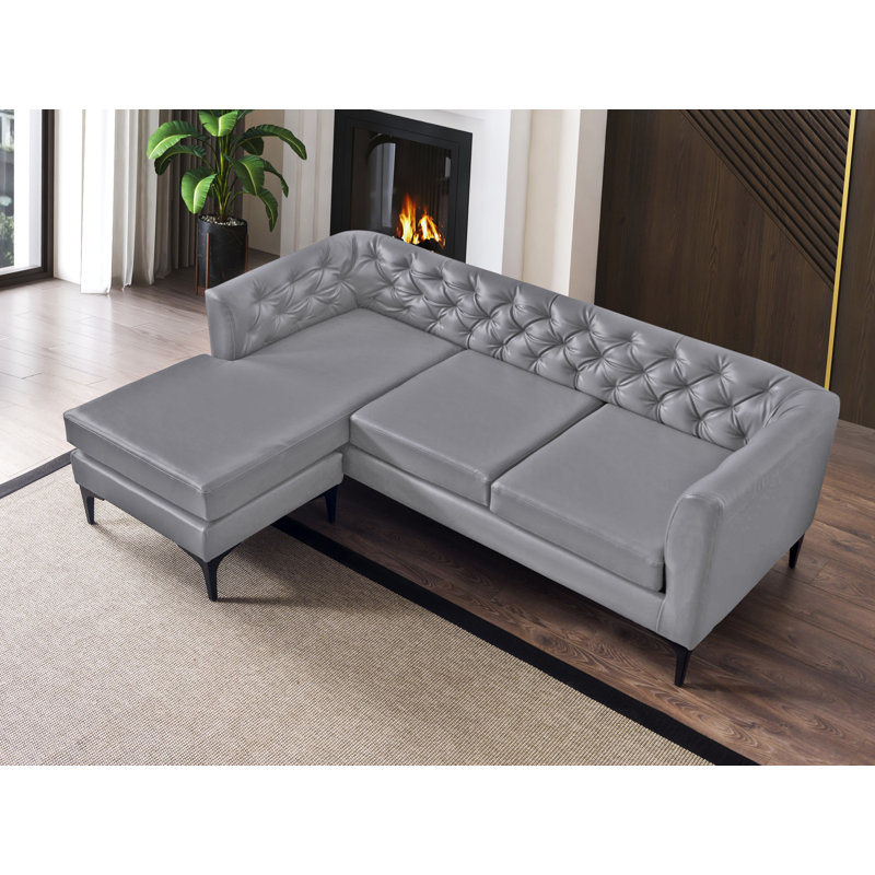 Glenyce Upholstered Sectional, Gray Zen