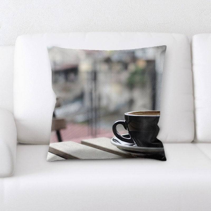Housse et insert de coussin carré café