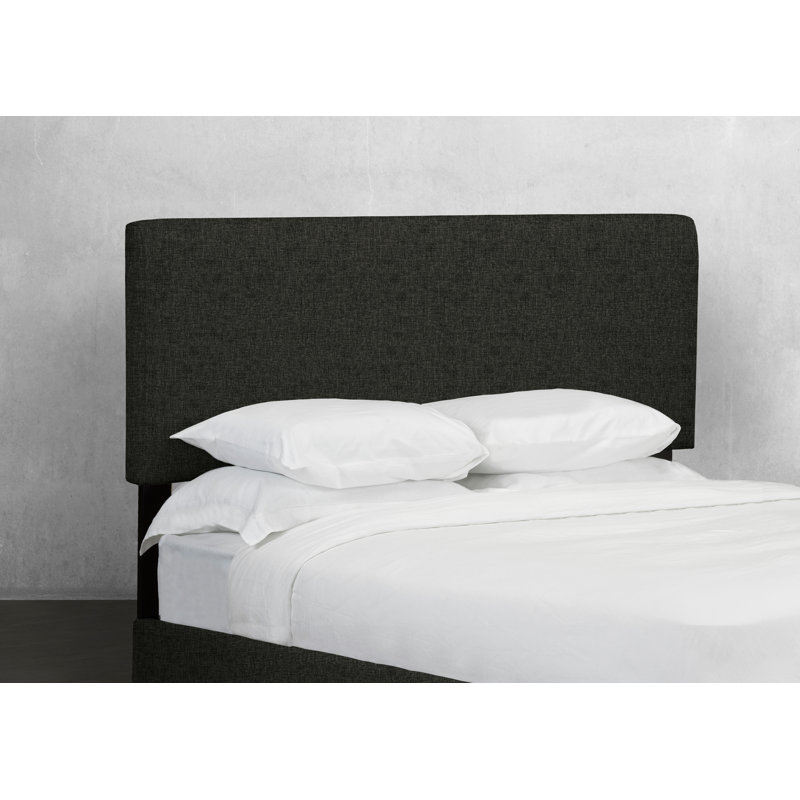 Tête de lit tapissier à panneau Waldrop, Simple, Tissu de style lin - Gris anthracite