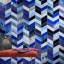 Elizabeth Sutton Meta Glossy Glass Chevron Mosaic Tile-941985672