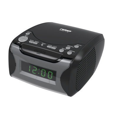 No Style Digital Plastic / Acrylic Radio Clock Tabletop Clock with Alarm in Black