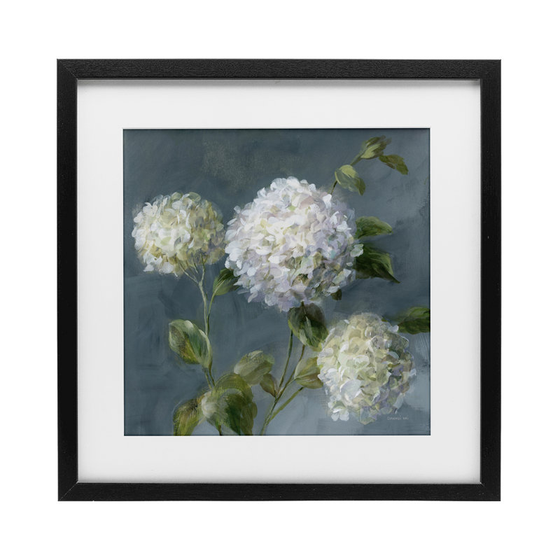 «Summer Simplicity Hydrangeas», reproduction sous verre encadrée, conception par Danhui Nai, H 13 po x l 13 po