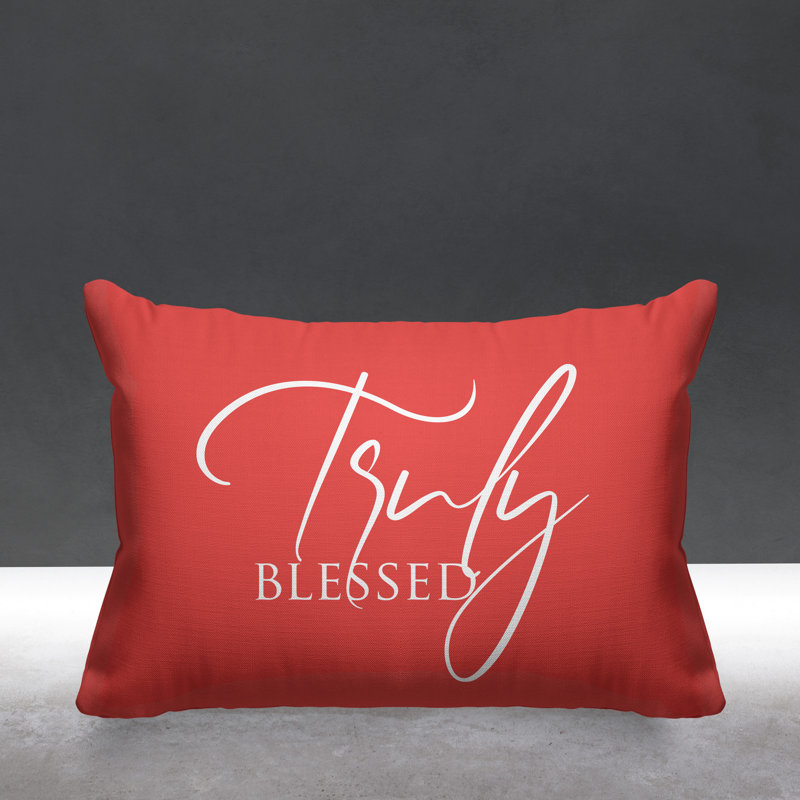 Aspire Truly Blessed Outdoor Rectangular Pillow Cover & Insert, Coral