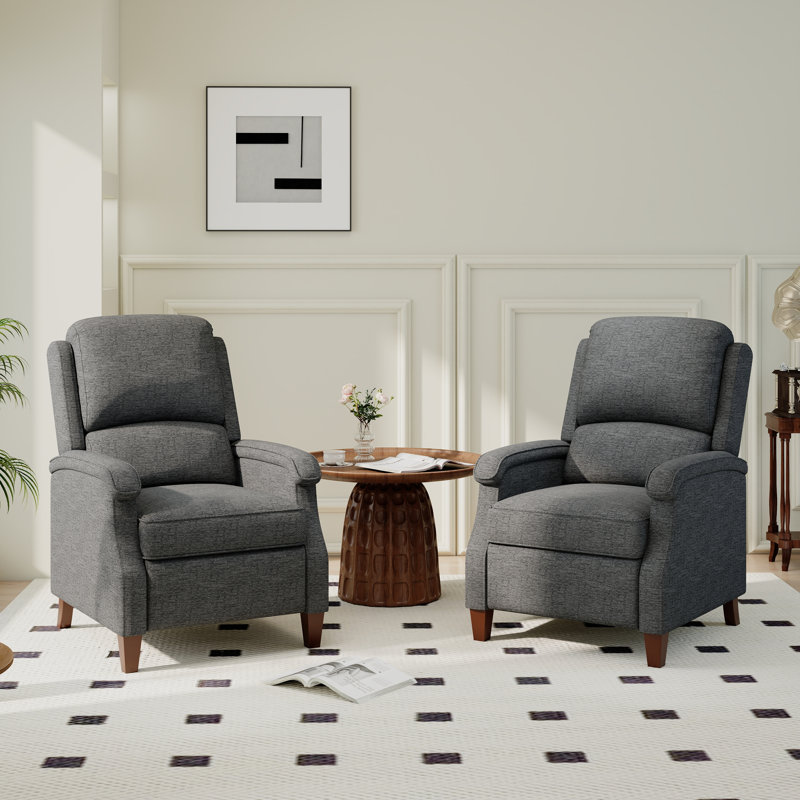  30.3'' Wide Push Back Manual Recliner Chair, Dark Gray