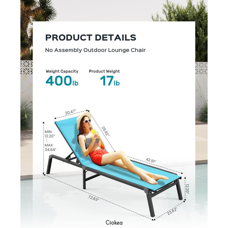 Sueko Folding Beach Chair, Blue
