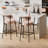 Sherpa Counter Height Bar Stools Set of 2 Modern Upholstered Barstools with Curved Open Back/Round Seat Boucle Comfortable Bar Chairs for Kitchen Island, 24.6 Inch-158450384