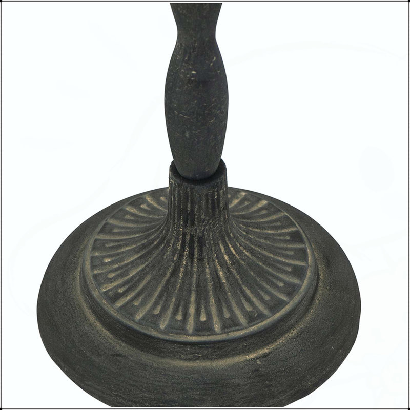 Table d'appoint en fer noir D10,5 x 25,5 po avec plateau en bois brun festonné, polyvalent et élégant