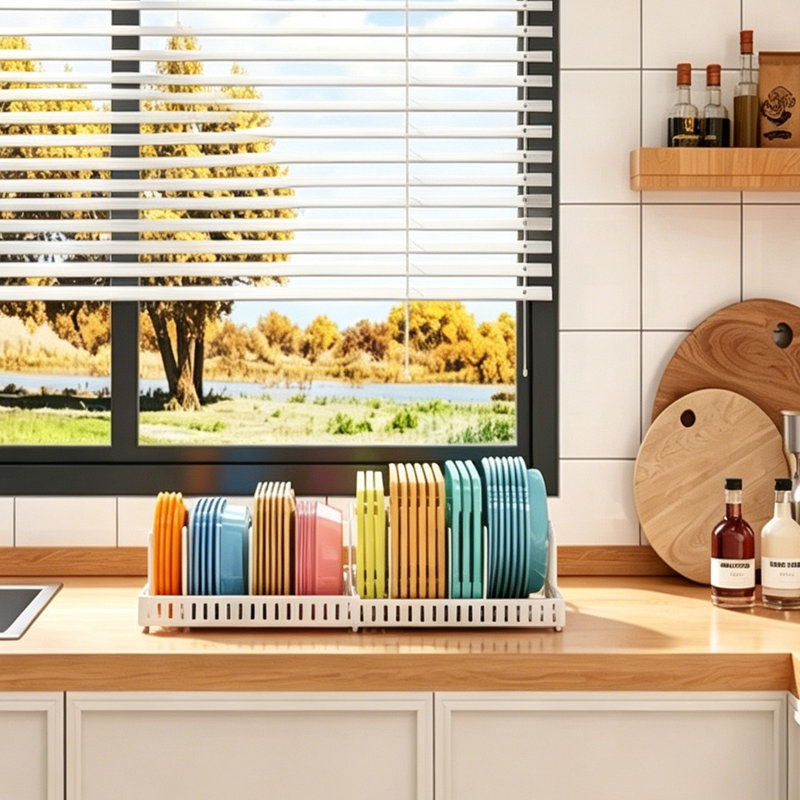 Organisateur de couvercle extensible avec 11 compartiments réglables et 10 séparateurs sans outils - rangement pour armoires de cuisine en acier au carbone robuste pour casseroles, poêles, couvercles, planches à découper et plaques à pâtisserie.