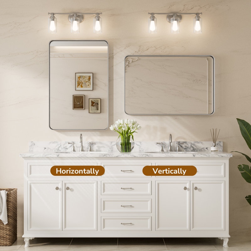Miroir d'appoint Tyro, Argent, 30 po x 22 po, Rectangulaire