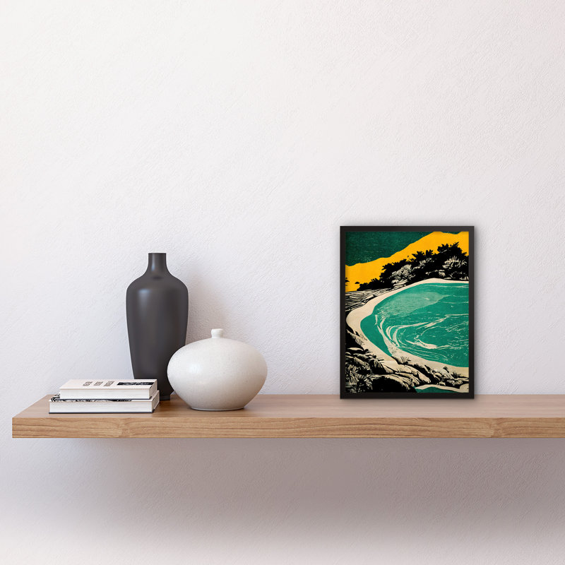 Beach Lagoon Abstract Marbled Seascape - Single Picture Frame Print