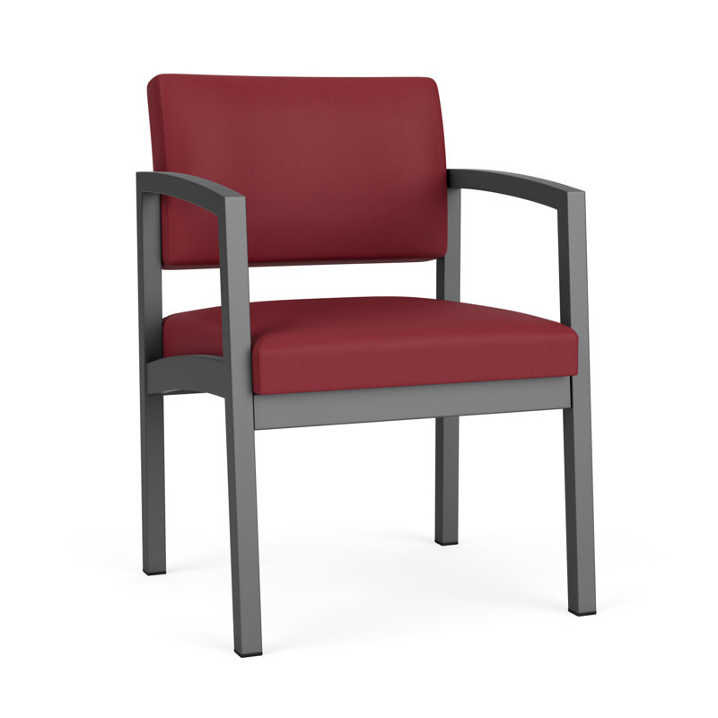 Chaise en acier Lenox, Gris anthracite, Bordeaux Patriot Plus - nettoyez le vinyle avec un