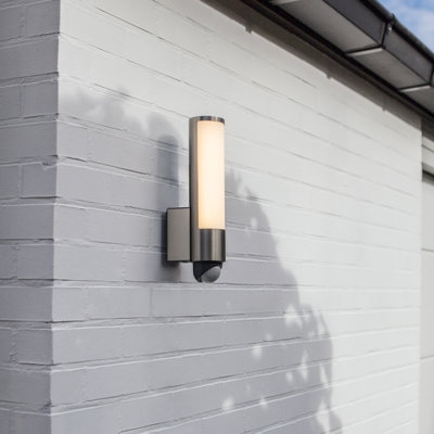 Vachakan Stainless Steel Integrated LED Outdoor Armed Sconce