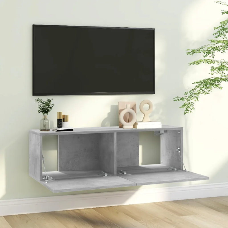 Angeleen Unfinished TV Stand, Concrete Grey, 100cm