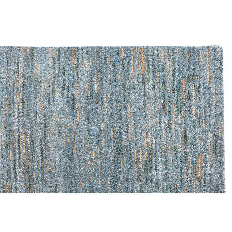 Tapis ivoire tissé à la main Tsamis, Rectangle 5 pi x 7 pi, Océan/ naturel