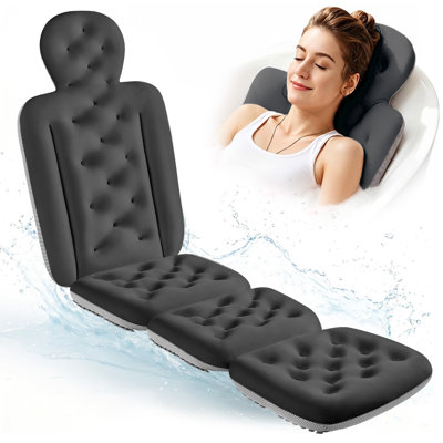 Full Body Bath Pillow for Bathtub, Thick Bathtub Cushion, Luxury Tub Pillow for Bath for Headrest Neck and Back Support Gray 60" x 16"