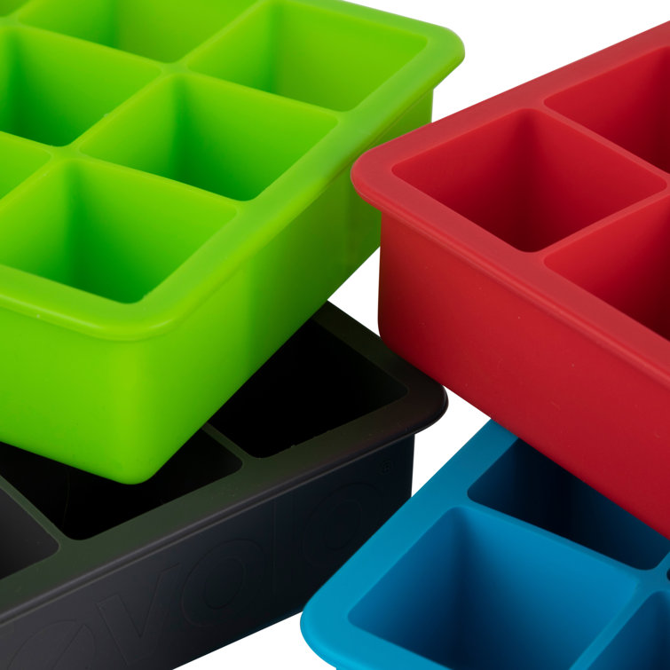 Tovolo King Cube Silicone Ice Tray, Red