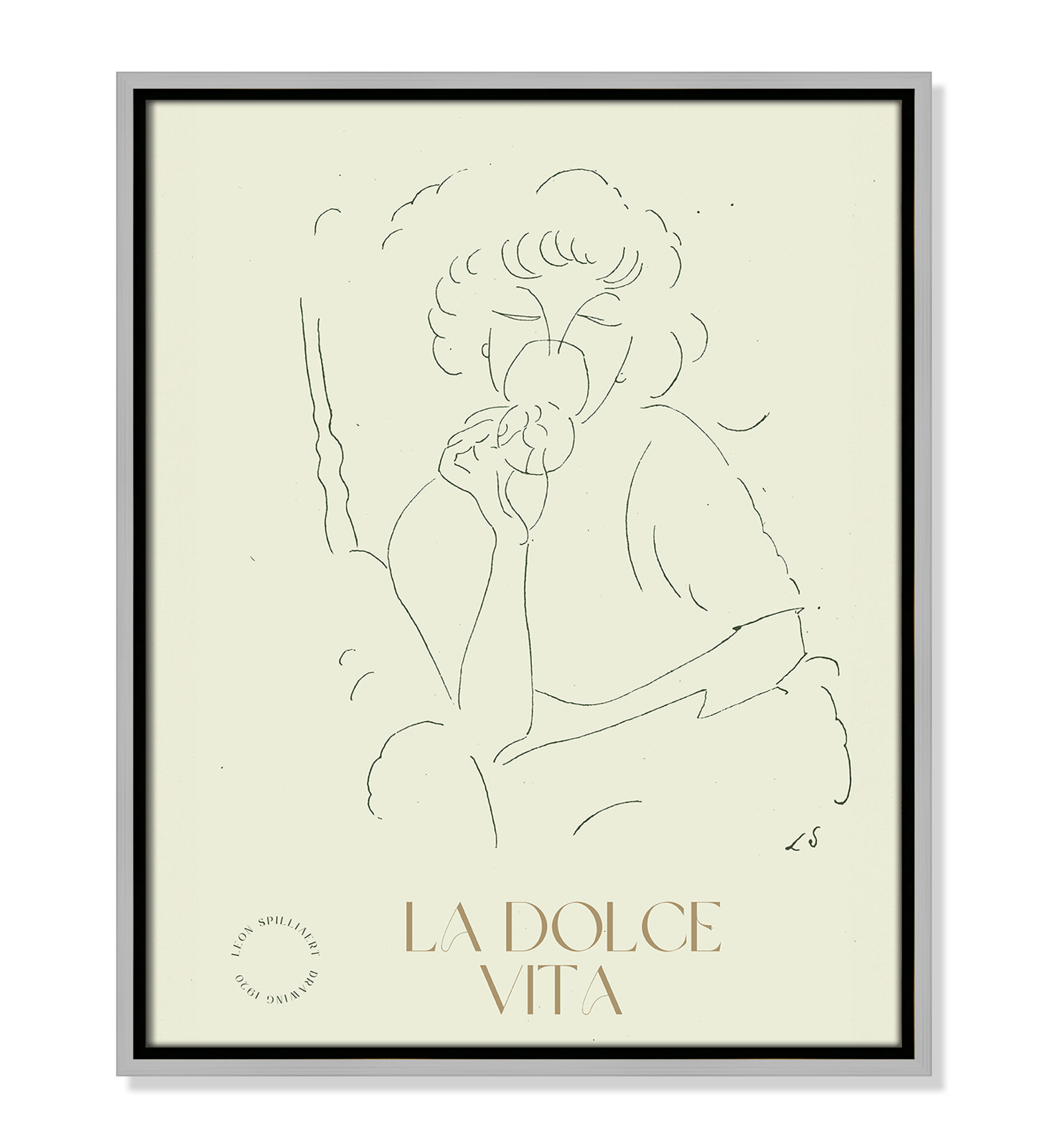 Dottie "La Dolce Vita" Print, 21.5" H x 17.5" W, Silver