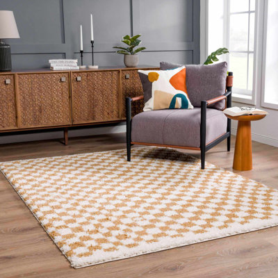 Tapis jaune à carreaux Viesville