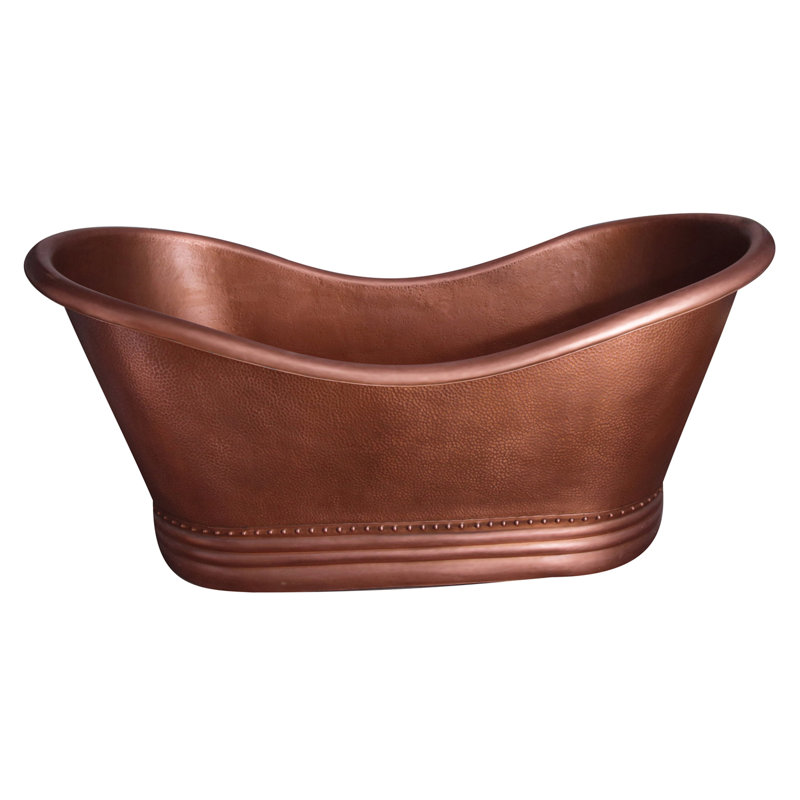 71.5'' x 33'' Freestanding Soaking Copper Bathtub