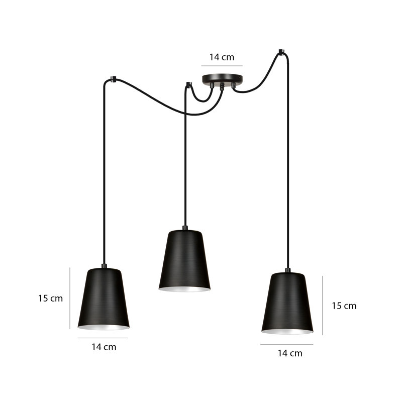 Pasley 3 - Light Cluster Pendant, Black/White