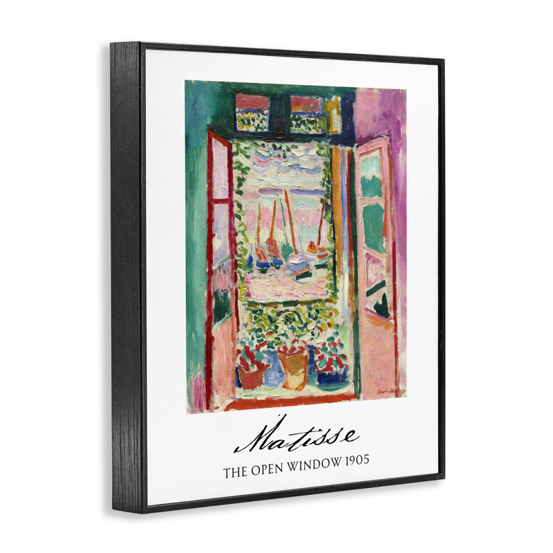 La giclée encadrée The Open Window Matisse, design par Vintage Hustle, H 30 po x l 24 po, Giclée encadrée noir minuit
