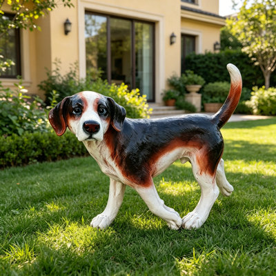 Resin Beagle Dog Statue for Indoor Outdoor Decor