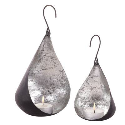 2 Piece Metal Wall Tealight Holder Set