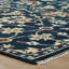 Sovereign Navy Ivory Floral Hand Knotted Wool Area Rug-1969332140