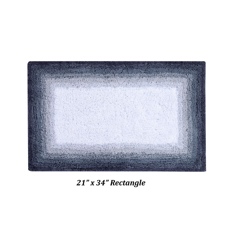 Orme 100% Cotton Tufted Bath Rug with Non-Slip Backing, Machine Washable, Ultra Soft & Absorbent Bath Mat for Shower, Bathtub, Sink & Vanity Areas, 21" x 34" Rectangle, Gray
