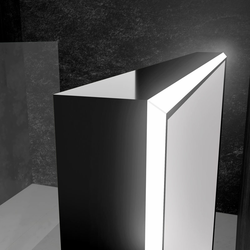 Opera Metal Flat Wall Mirror, 32" H x 24" W, 3000K, Black