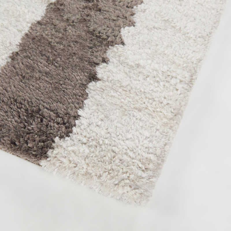 Tapis rayé brun Augello, Rectangle 5 pi 3 po x 7 pi
