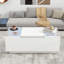 Table basse à DEL avec finition brillante et plateau de table en verre-114365006