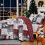 Ensemble de courtepointe de Noël King Size 3 pièces, couvre-lit en patchwork rouge et gris-136158513