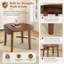 Table de salle à manger ronde extensible KELVIO pour 2 à 4 personnes, table de cuisine pliante en bois peu encombrante avec plateau en MDF et pieds en bois d'hévéa massif-1948773723