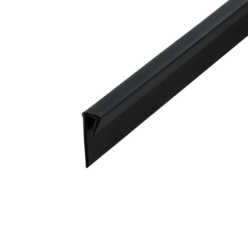 Styrène 1/16 po | Capuchon de moulage | Ensemble pro: (5) pièces longues de 96 po, Noir, noir, noir, noir