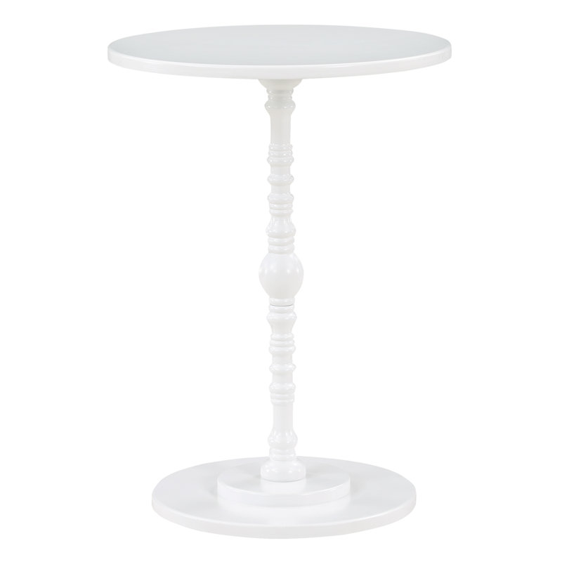 Daneysha Spindle End Table, White