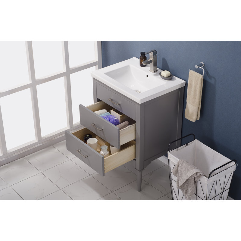 Ensemble de meuble-lavabo simple 24 po Gwenda, Gris