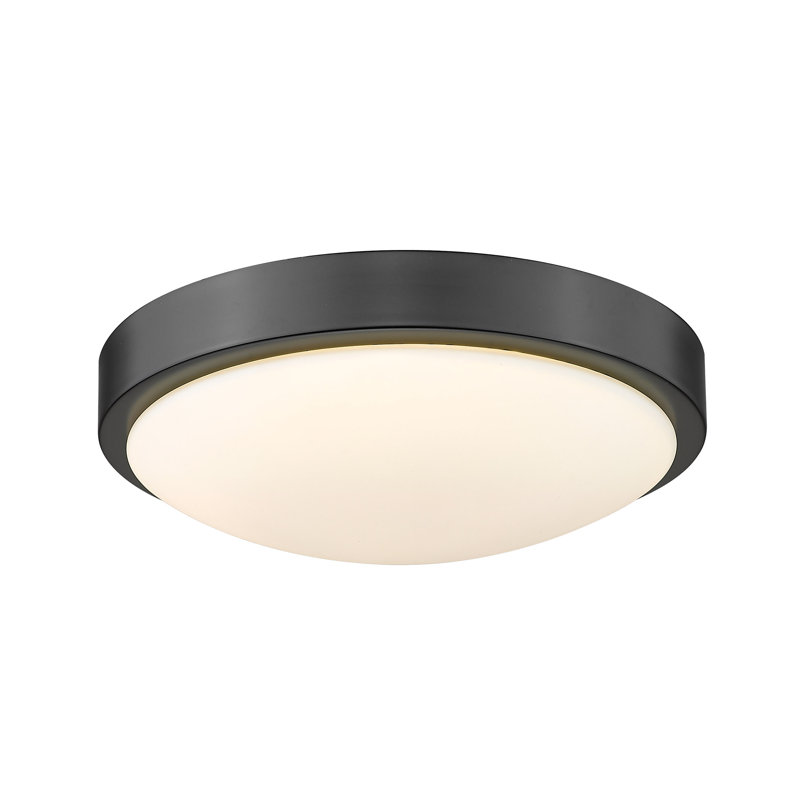 Mila Glass LED Flush Mount, Matte Black
