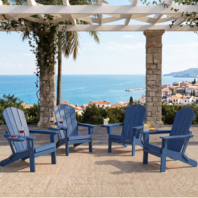  Cheryce HDPE Folding Adirondack Chair With Cup Holder