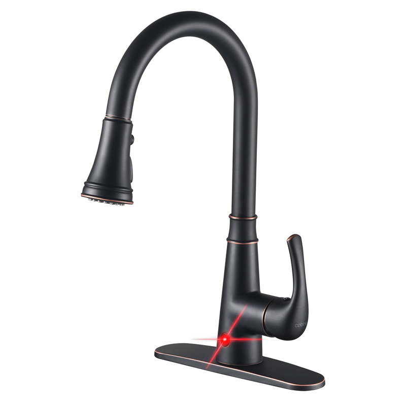 Cobbe Pull Down Touchless Kitchen Faucet, Oil Rubber Bronze